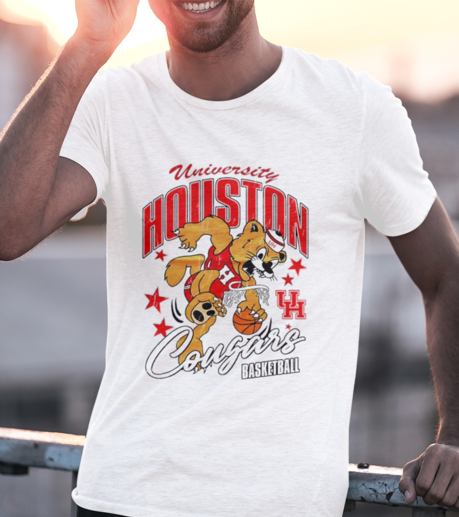 University Of Houston Cougars Basketball Mascot UH Stars T-Shirt