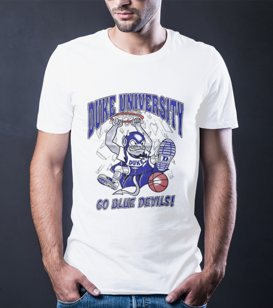 Duke University Blue Devils Basketball Dunking Mascot Go Blue Devils T-Shirt