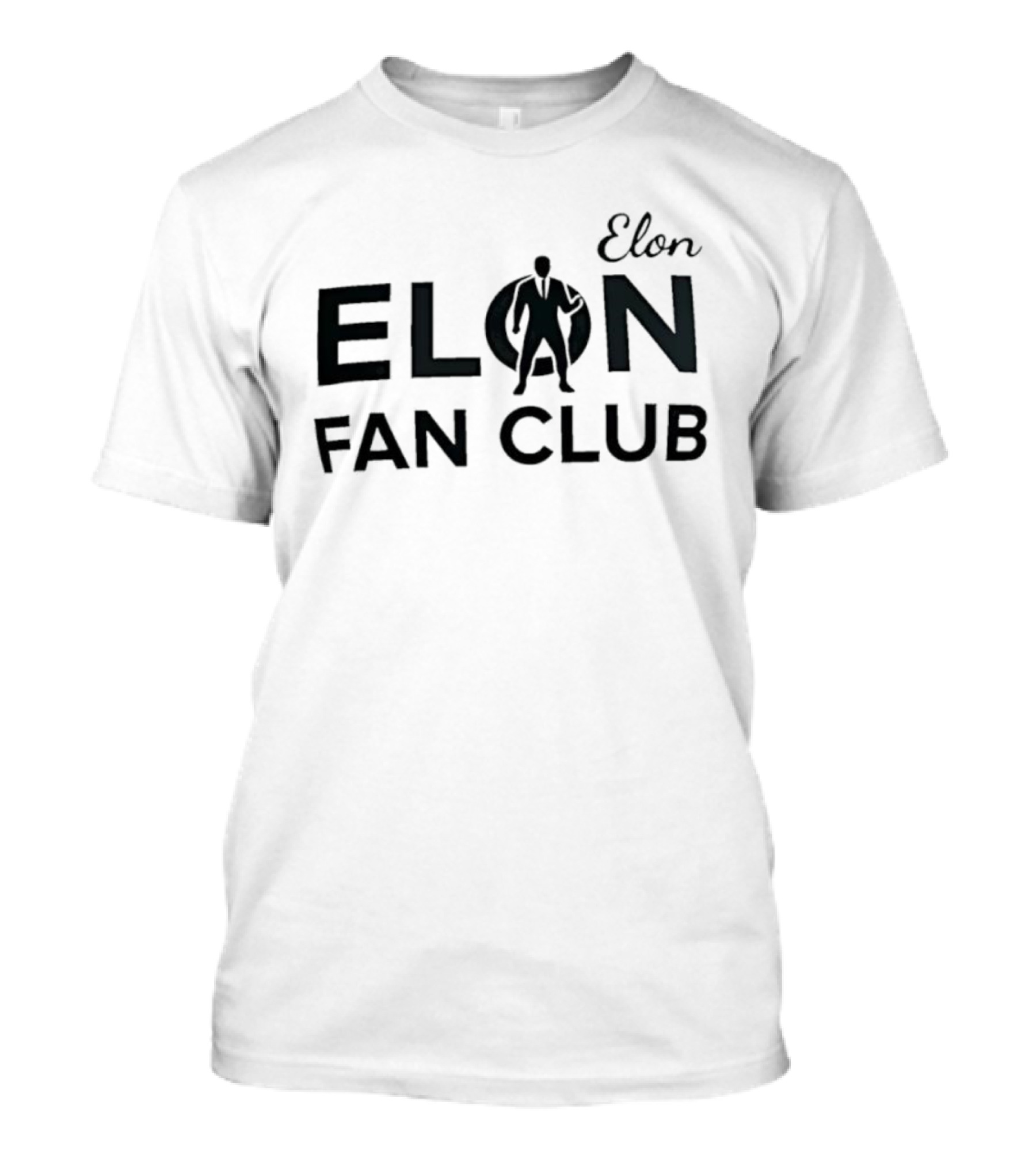 Elon Fan Club Bold Lettering Silhouette T-Shirt