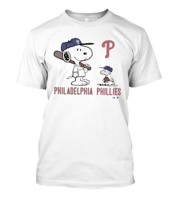 Philadelphia Phillies Peanuts Snoopy Woodstock Baseball Team Fan Gear T-Shirt