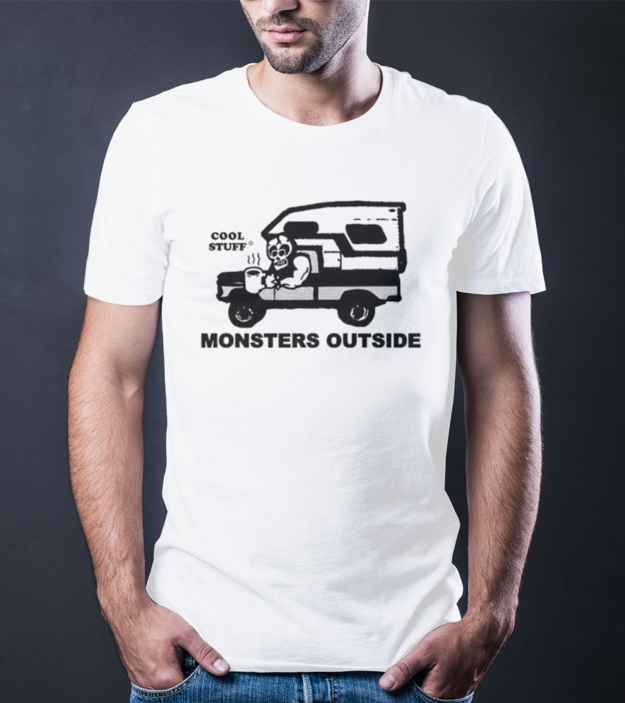 Cool Stuff Monsters Outside Cartoon Van Adventure T-Shirt