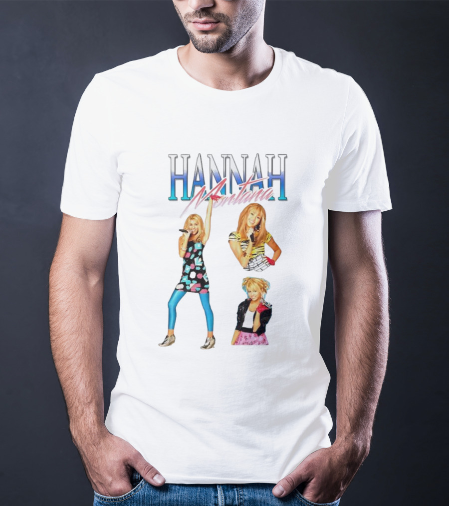 Hannah Montana Multicolor Outfit Collage Walmart Amazon T-Shirt
