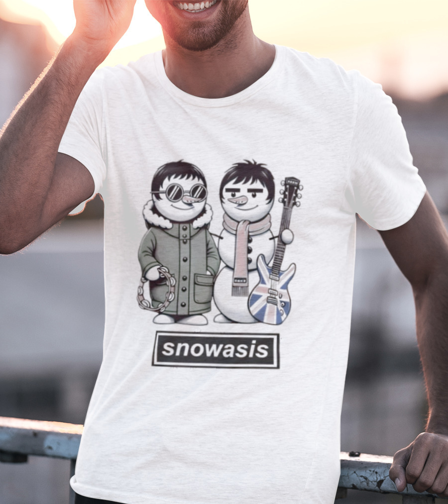 Snowasis Oasis Xmas Christmas Noel Rock Band Festive Holiday Sweater T-Shirt