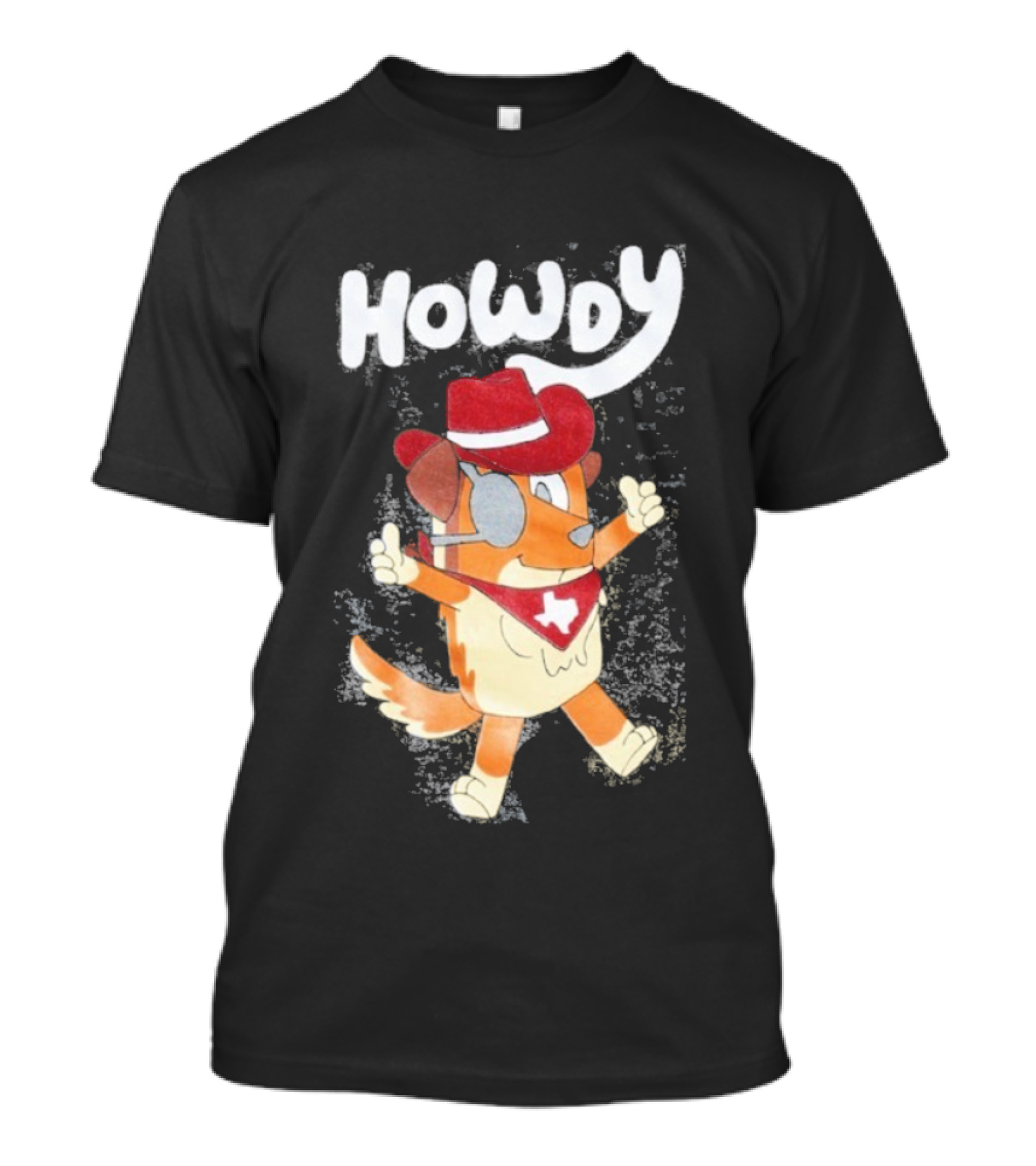 Howdy Dog Texas Bandana Cowboy Hat T-Shirt
