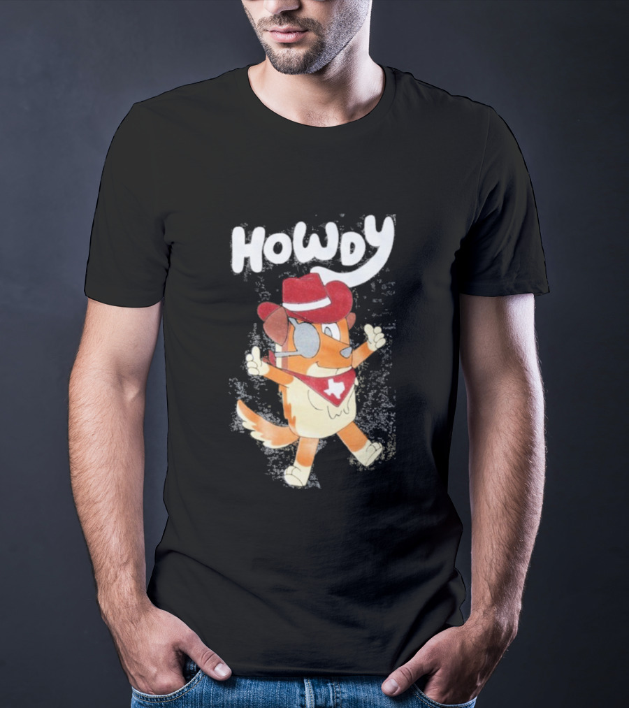 Howdy Dog Texas Bandana Cowboy Hat T-Shirt