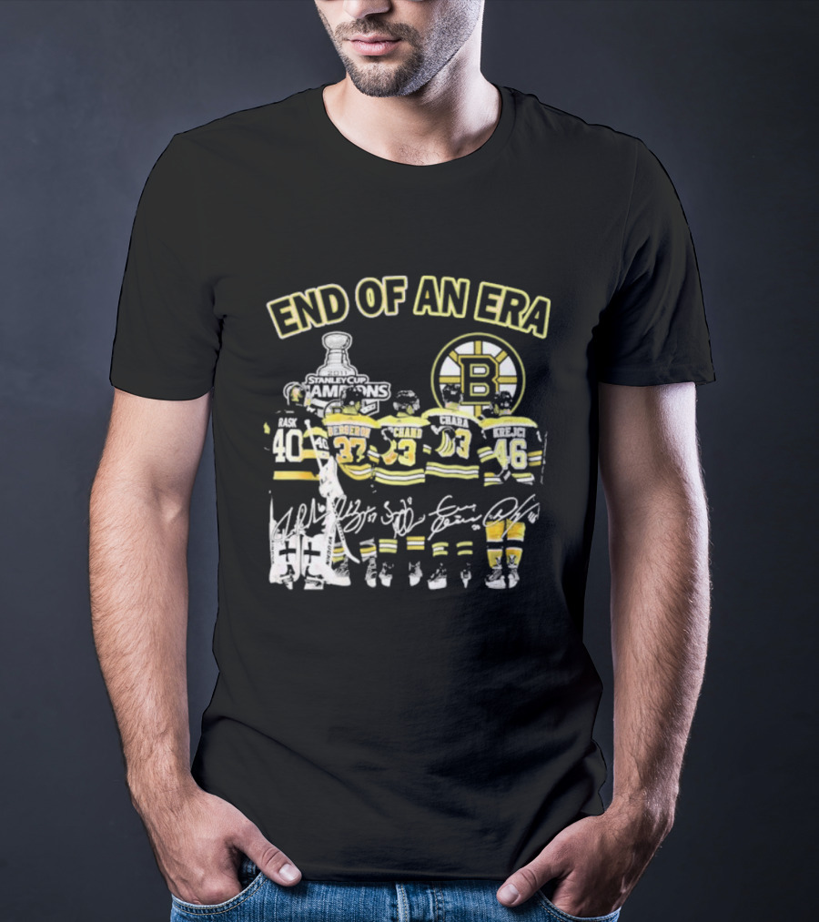 Boston Bruins End Of An Era Stanley Cup Champions 2011 Signatures Icons Legendary Team T-Shirt
