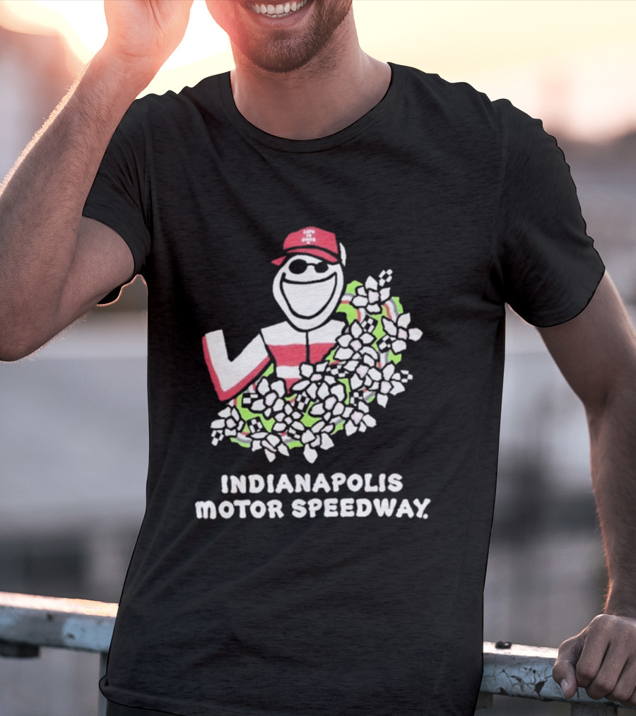 Indianapolis Motor Speedway Life Is Good Racing Wreath T-Shirt