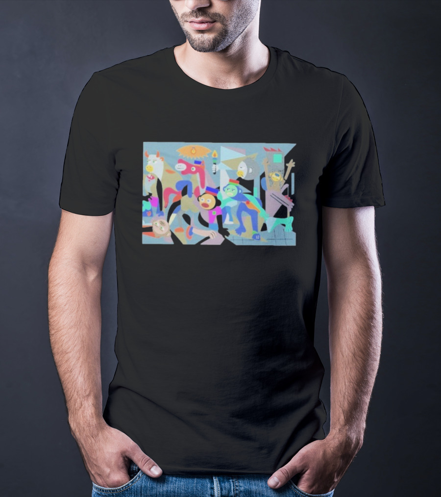 Onchainmonkey Ascolour Picasso-Style Abstract Colorful Characters T-Shirt