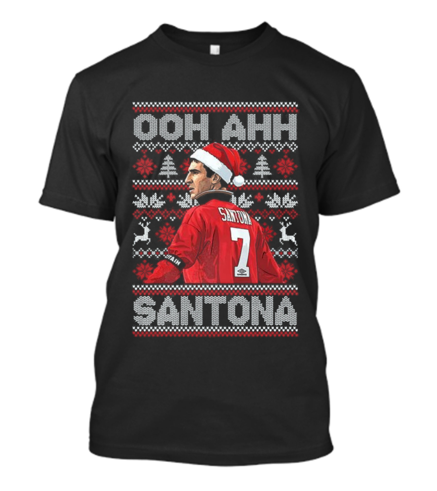 Ooh Ahh Santona Eric Cantona Christmas Manchester United Legend T-Shirt