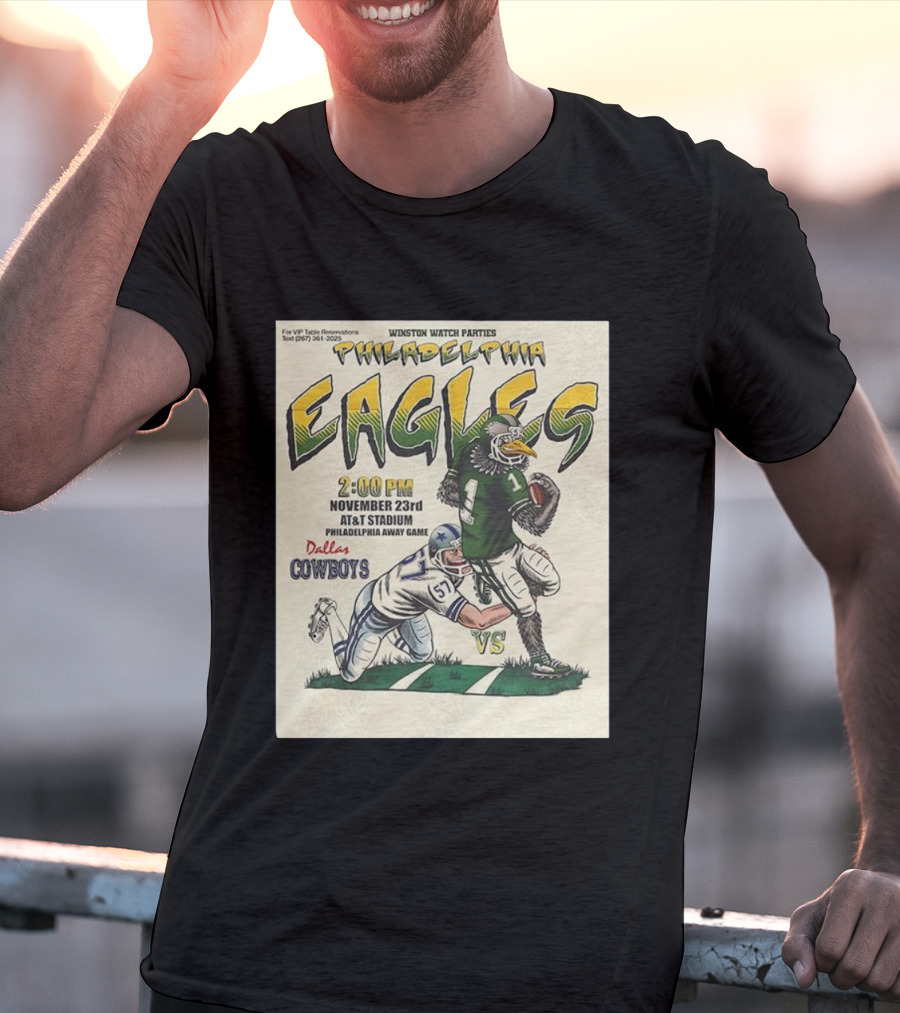 Philadelphia Eagles Vs Dallas Cowboys November 23 AT And Stadium Philadelphia Away Game T-Shirt