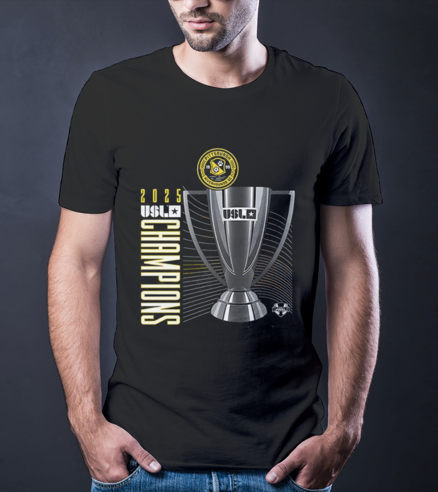 Pittsburgh Riverhounds SC 2025 USL Championship Final Champions Trophy T-Shirt