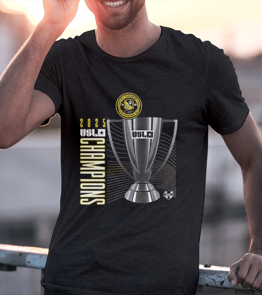 Pittsburgh Riverhounds SC 2025 USL Championship Final Champions Trophy T-Shirt