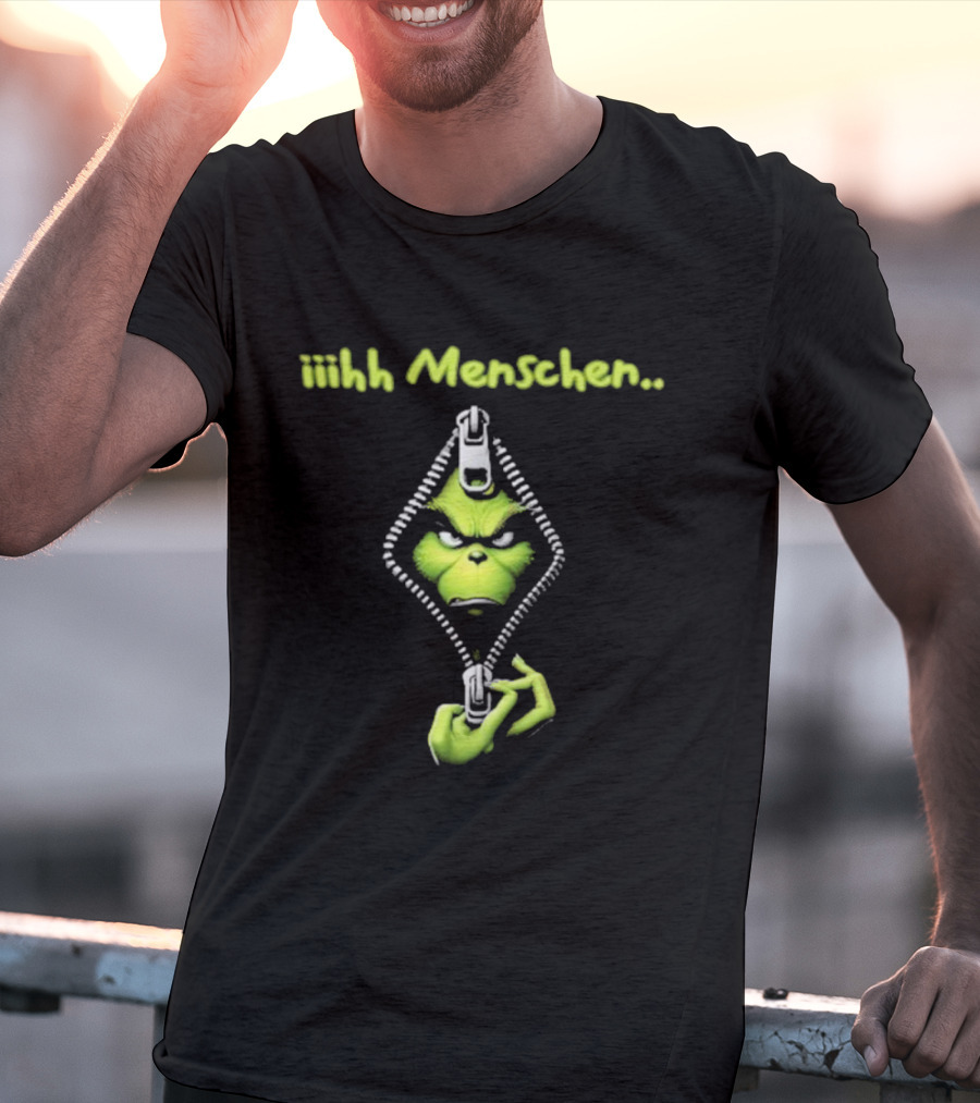 Iiihh Menschen Grinch Zipper Christmas T-Shirt