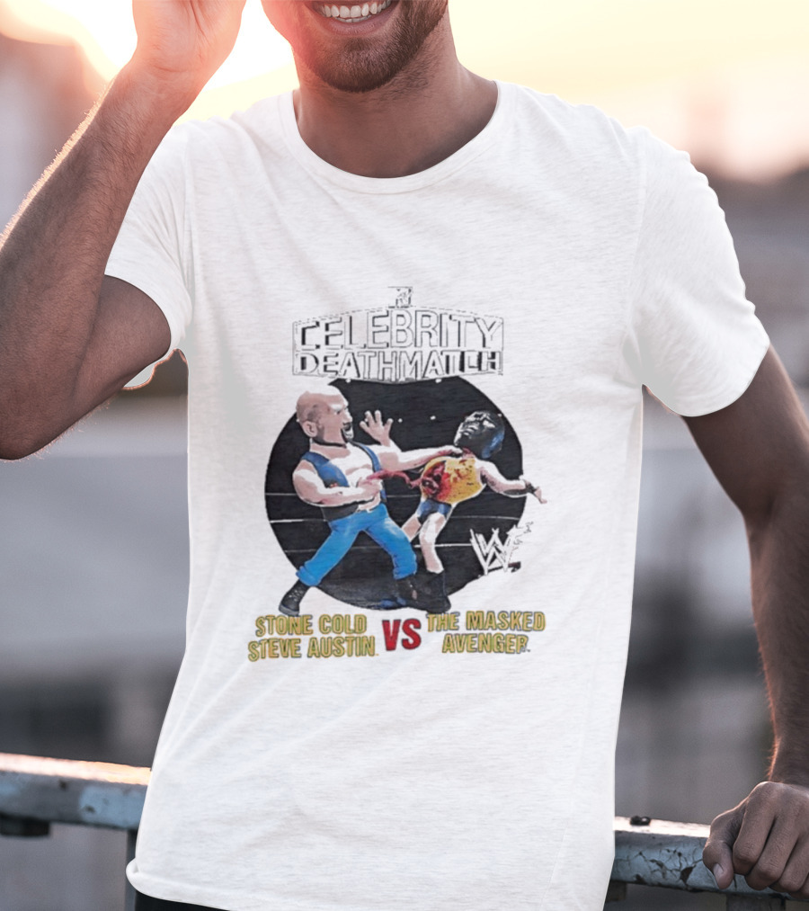 MTV Celebrity Deathmatch Stone Cold Steve Austin VS The Masked Avenger Showdown T-Shirt