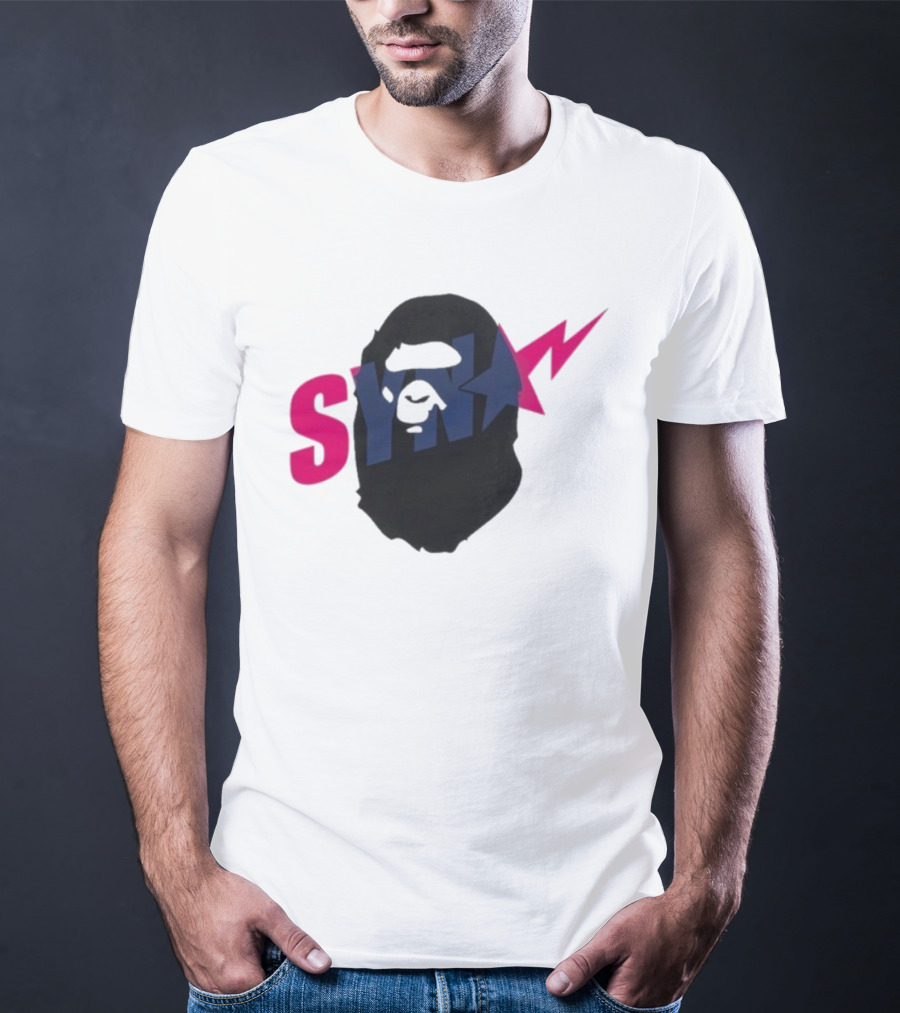 SYN Syna Synning Bape Ape Head Lightning Bold Hip-Hop Streetwear T-Shirt
