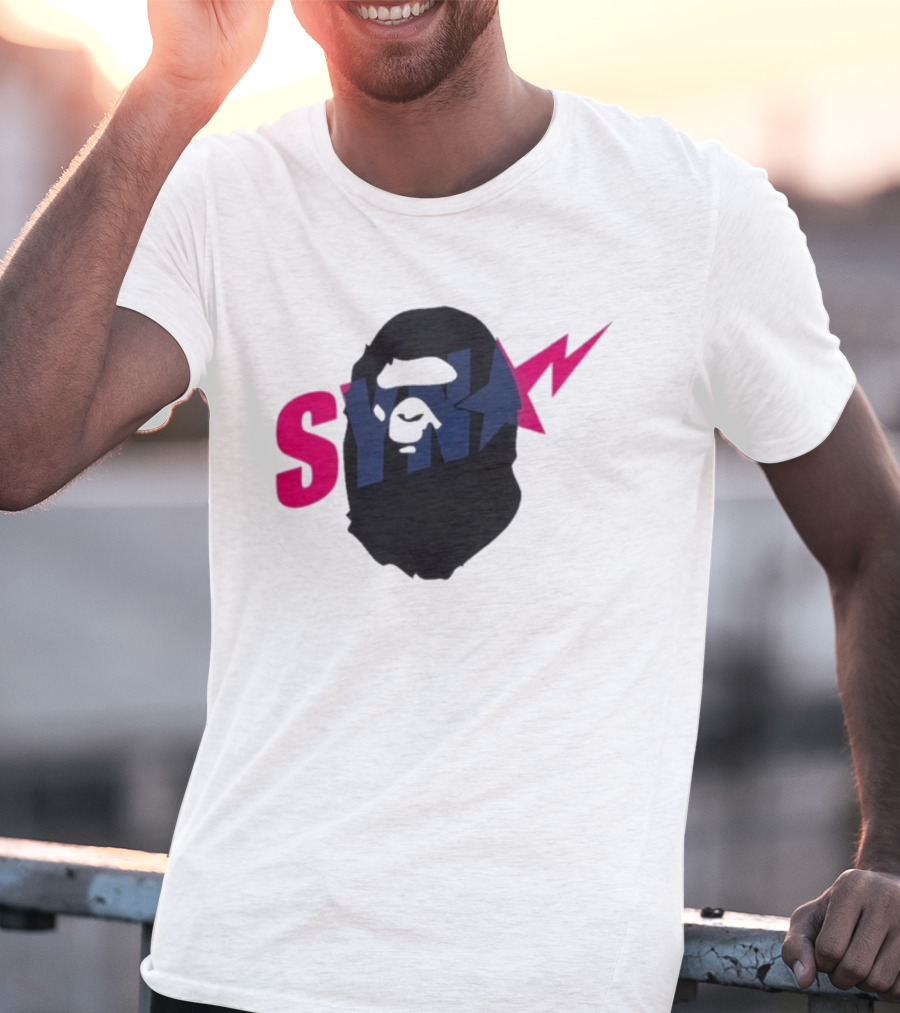SYN Syna Synning Bape Ape Head Lightning Bold Hip-Hop Streetwear T-Shirt