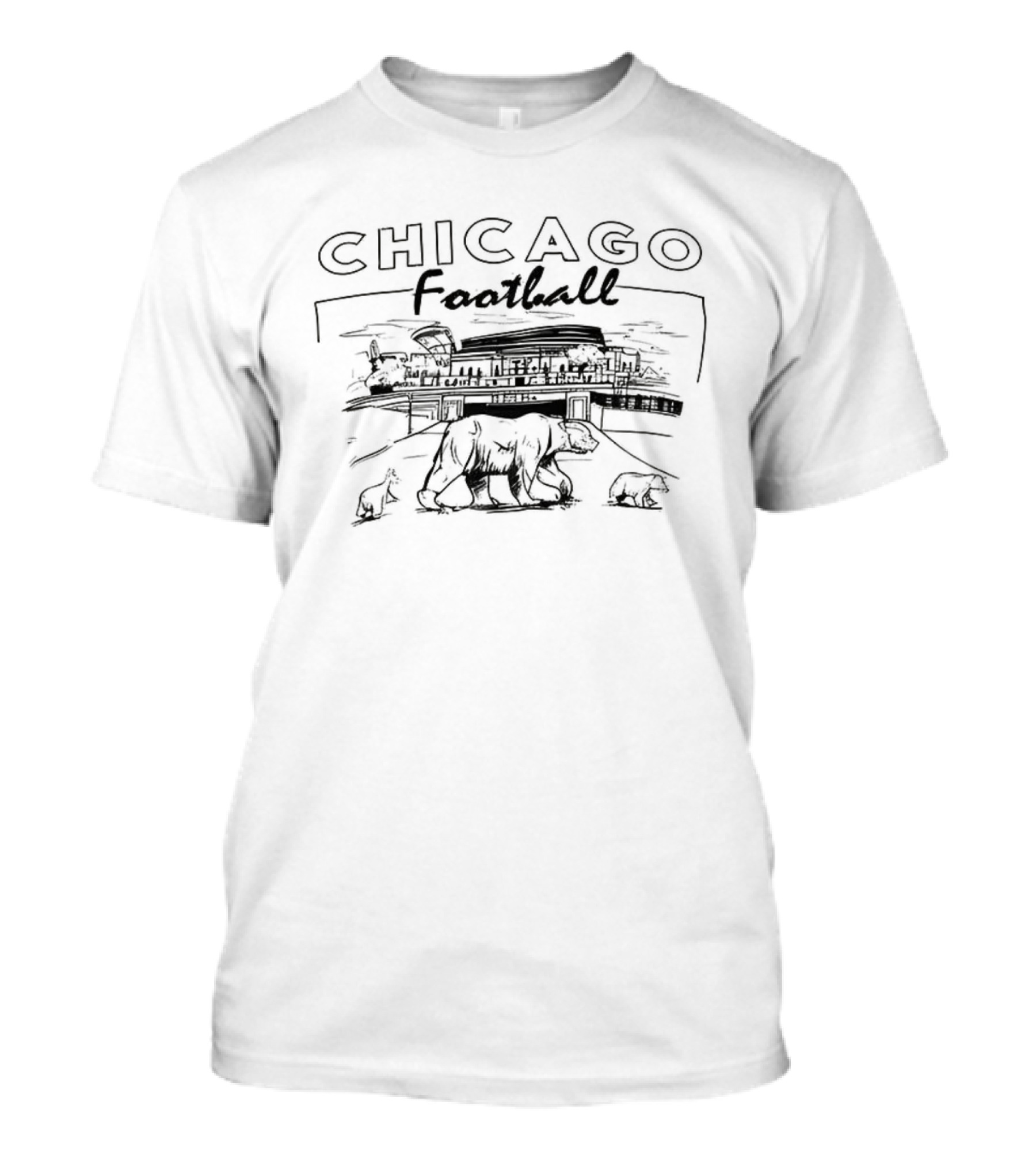 Chicago Bears Soldier Field Football Bears Sketch T-Shirt