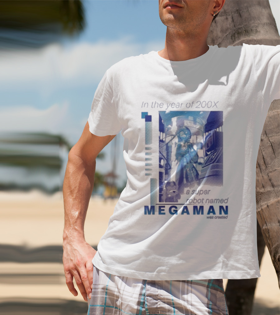 Mega Man In The Year Of 200X A Super Robot Named Mega Man Retro Gaming T-Shirt