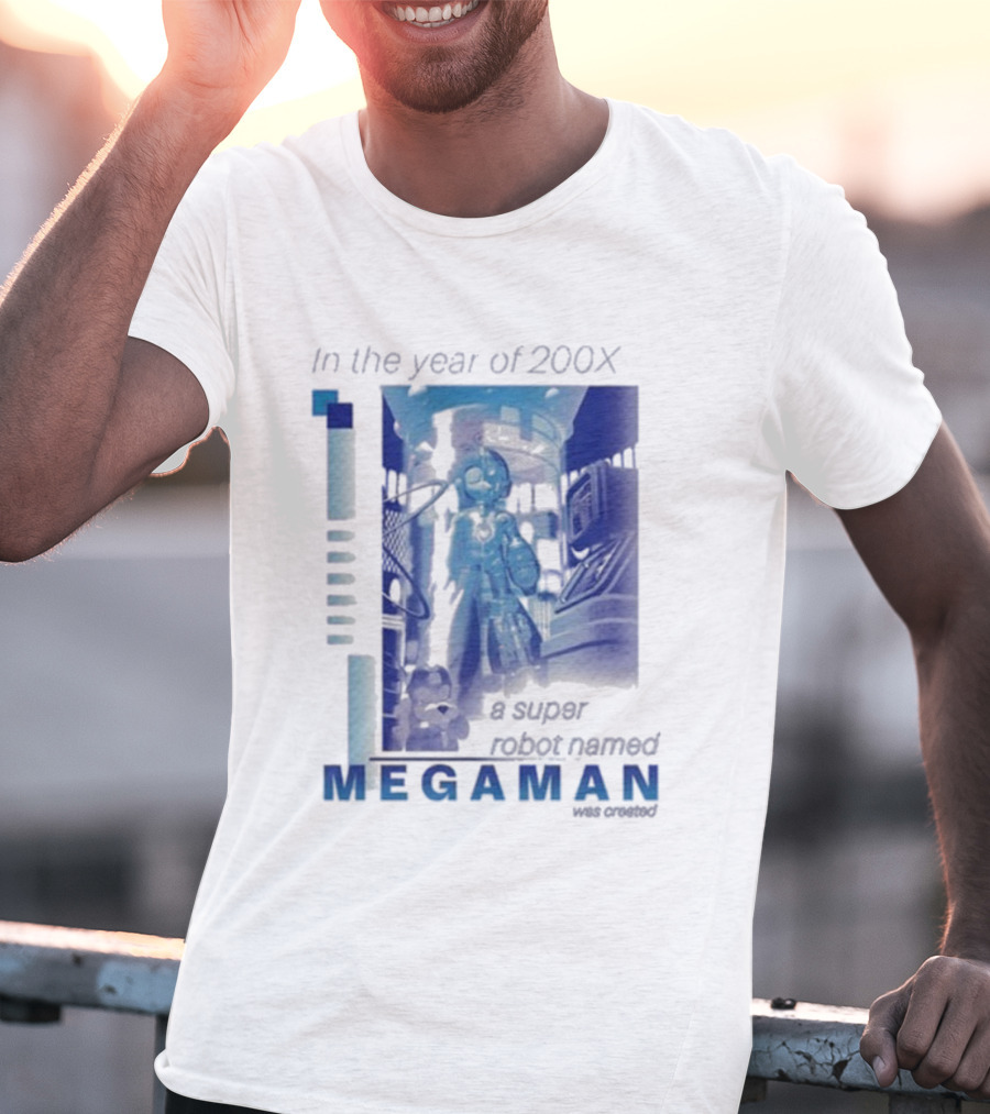 Mega Man In The Year Of 200X A Super Robot Named Mega Man Retro Gaming T-Shirt