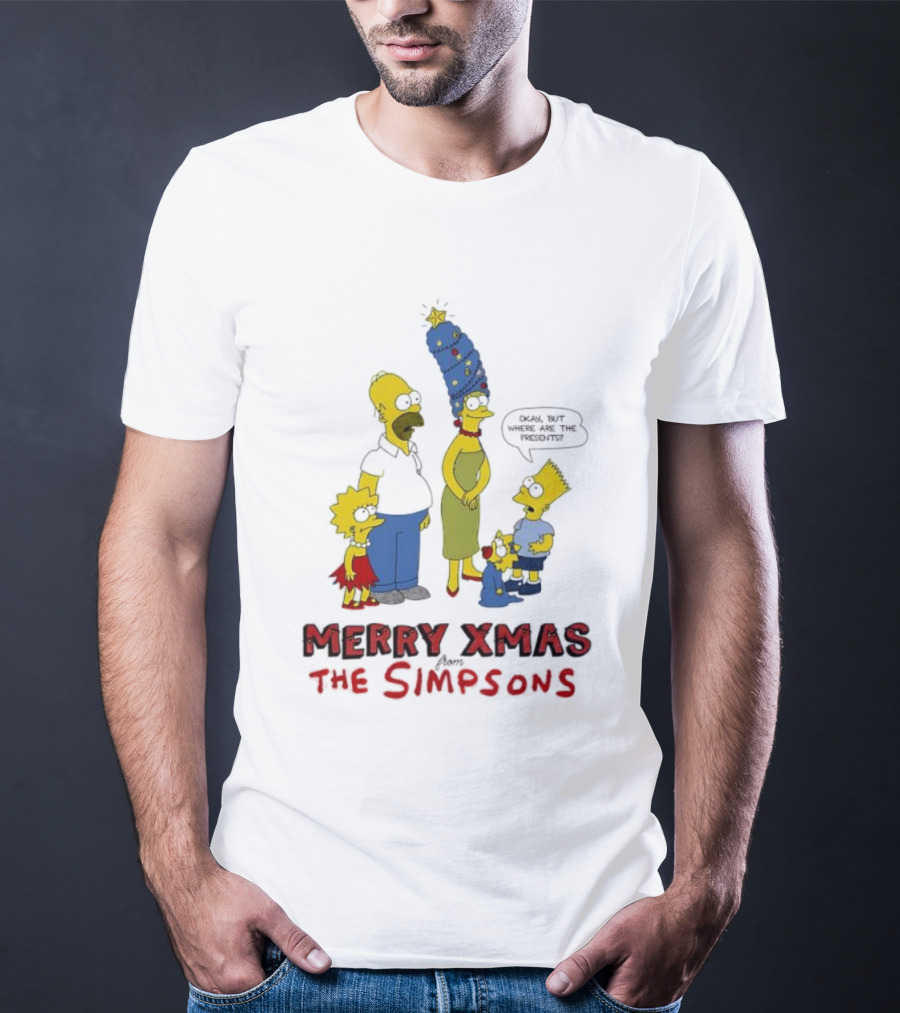 Merry Xmas The Simpsons Family Christmas Tree Hair T-Shirt