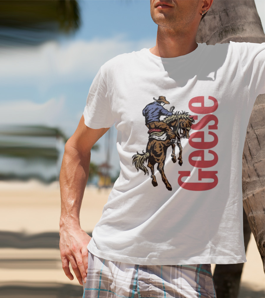 Geese Cowboy Riding Horse Western Adventure 3D Style T-Shirt