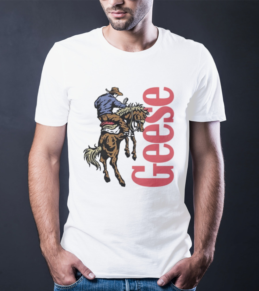 Geese Cowboy Riding Horse Western Adventure 3D Style T-Shirt