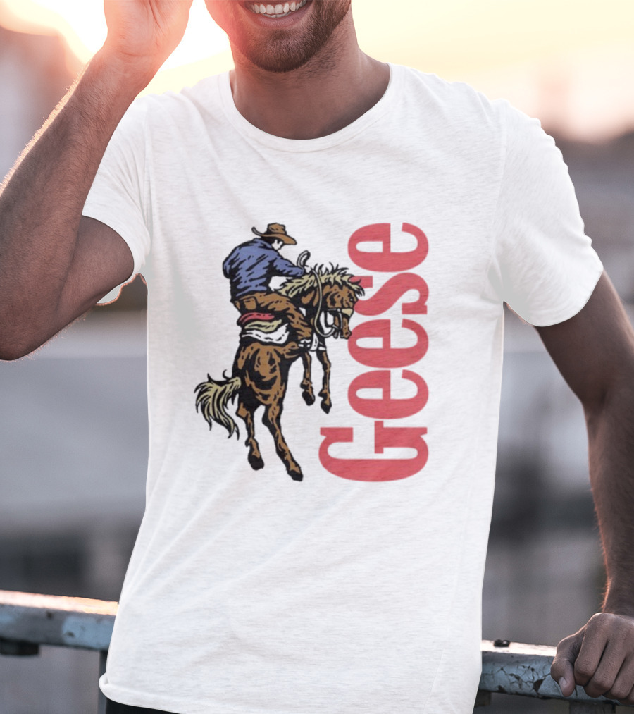 Geese Cowboy Riding Horse Western Adventure 3D Style T-Shirt
