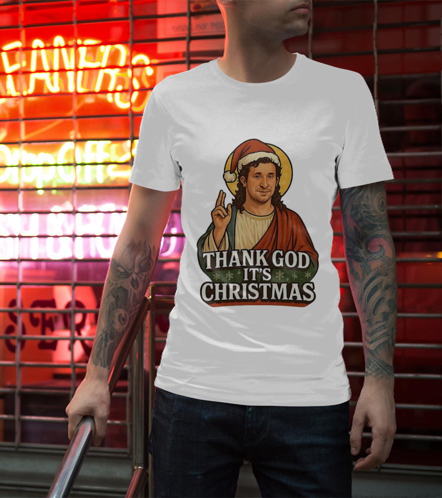 Thank God It’s Christmas Robbie Fowler Santa Christian Blessing T-Shirt