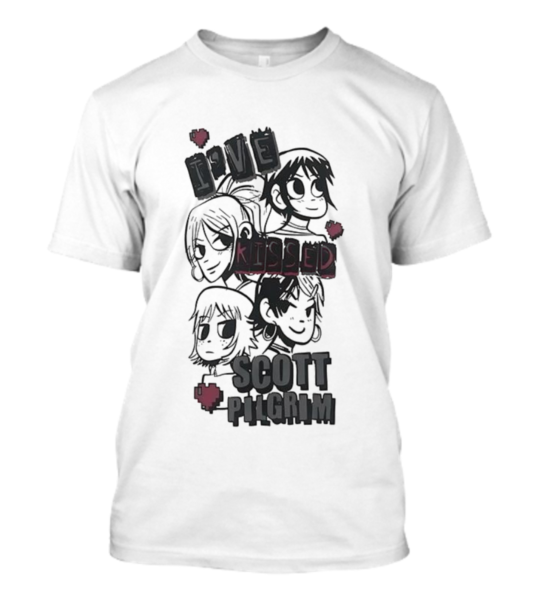 I’ve Kissed Scott Pilgrim Characters With Hearts T-Shirt