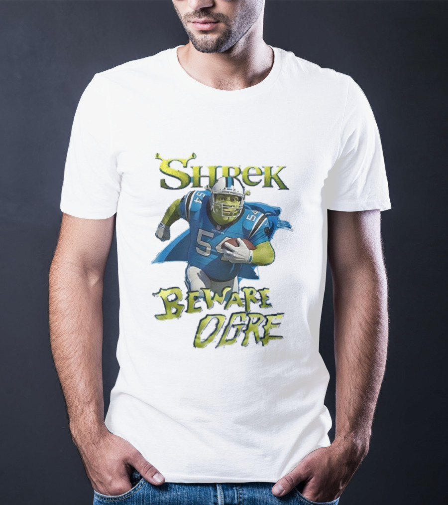 Shrek Beware Ogre Carolina Panthers NFL Crossover T-Shirt