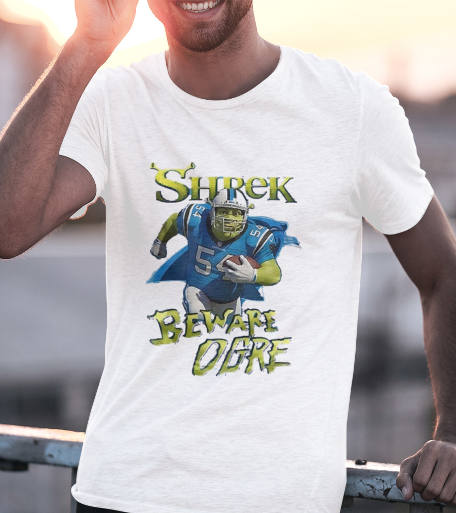 Shrek Beware Ogre Carolina Panthers NFL Crossover T-Shirt