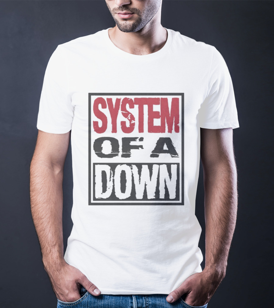 SYSTEM OF A DOWN Triple Stack Box Text Bold Style T-Shirt