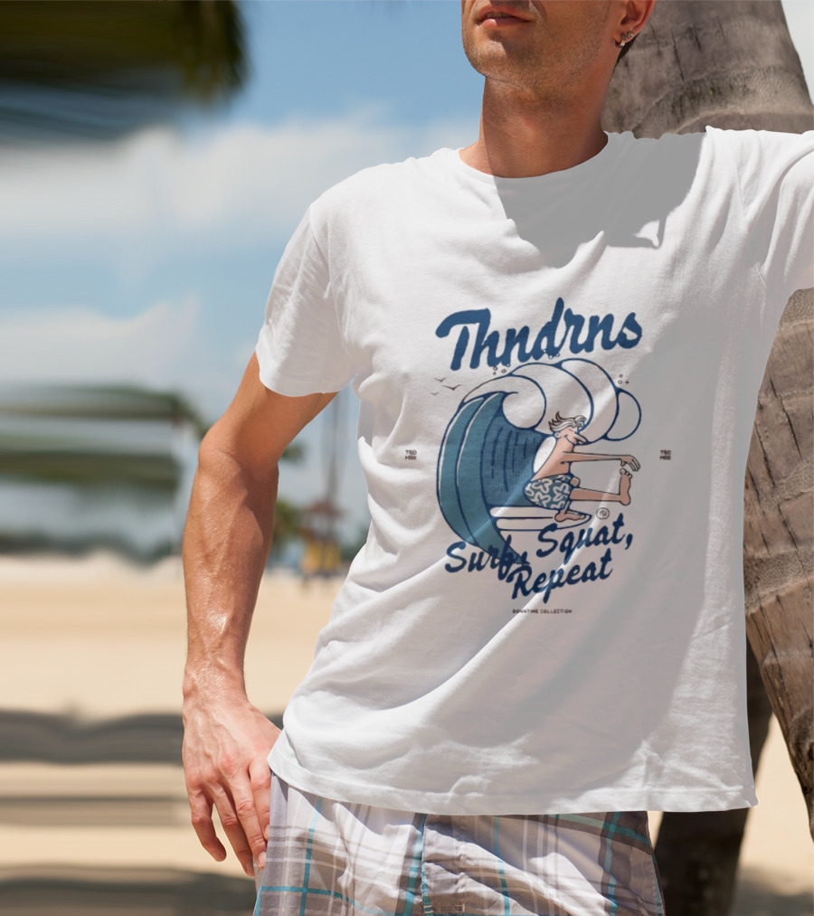 Thndrns Surf Squat Repeat Wave Action T-Shirt