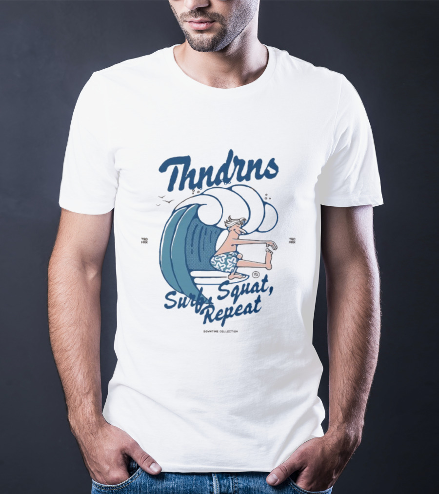 Thndrns Surf Squat Repeat Wave Action T-Shirt