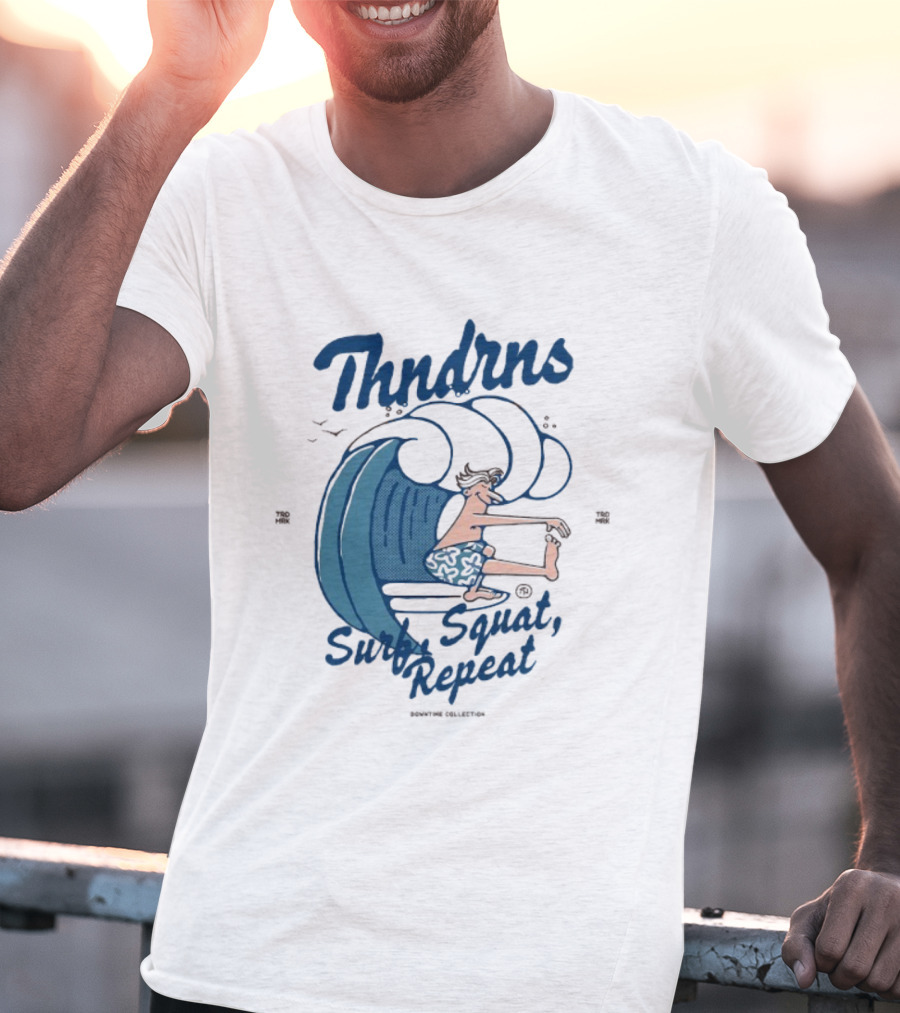 Thndrns Surf Squat Repeat Wave Action T-Shirt