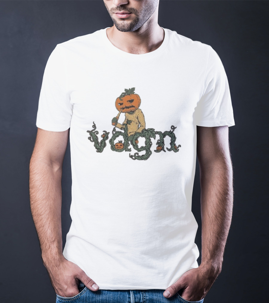 Vdgn Pumpkin Smoking Pipe Halloween Theme Sweater T-Shirt