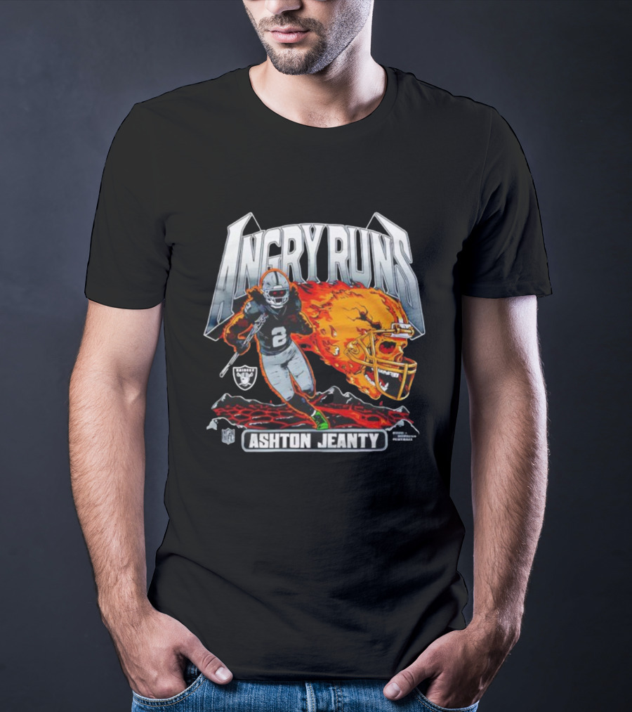 Angry Runs Ashton Jeanty Las Vegas Raiders NFL 2025 T-Shirt