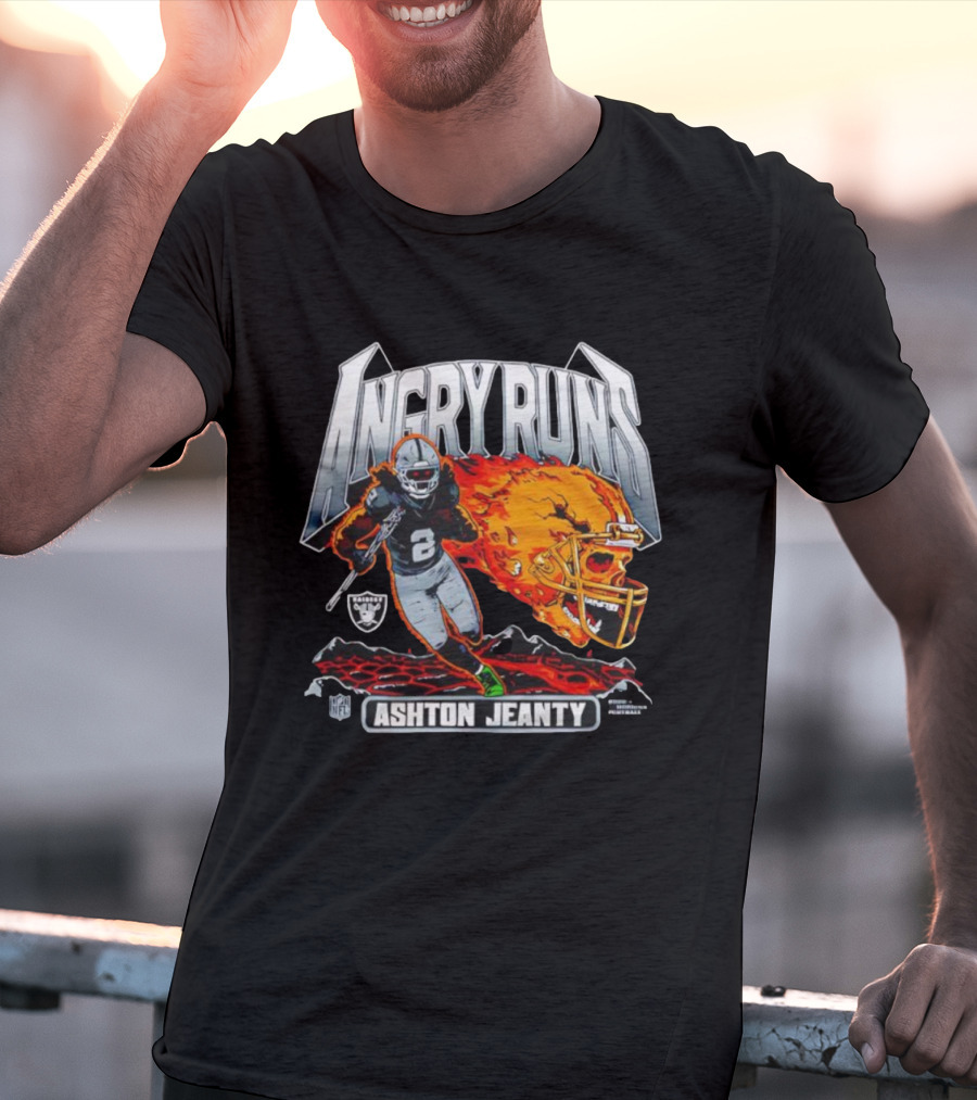 Angry Runs Ashton Jeanty Las Vegas Raiders NFL 2025 T-Shirt