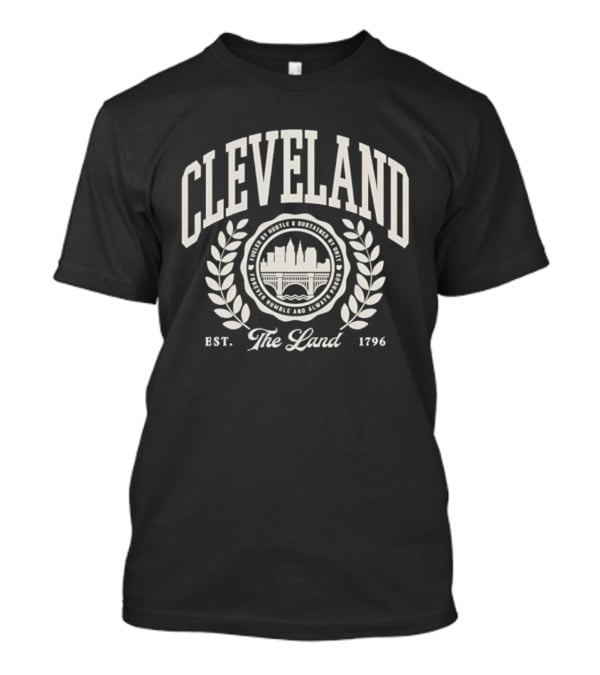 Cleveland Collegiate The Land Est 1796 Cityscape Laurel Emblem T-Shirt