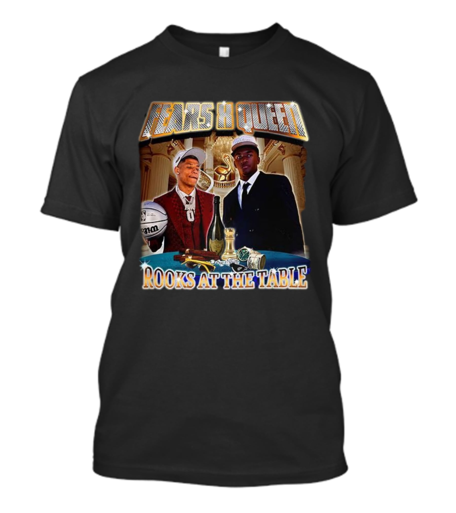 Fears X Queen Rooks At The Table Basketball And Luxury Elements T-Shirt