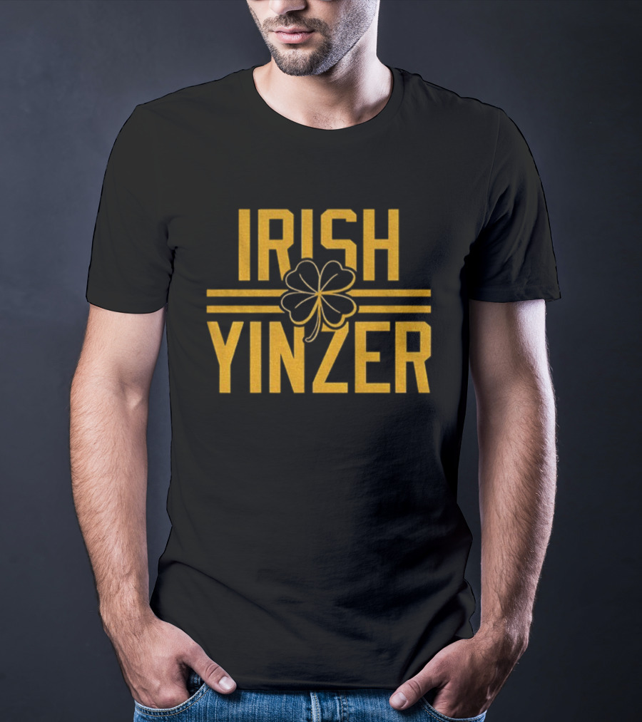 Irish Yinzer Shamrock Pittsburgh St Patricks Day 412 Yinzer Nation Steel City Football T-Shirt