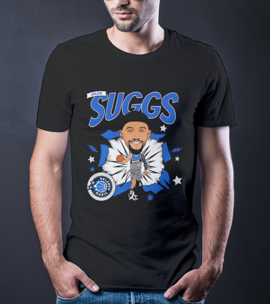 Jalen Suggs Orlando Magic Basketball Starburst Caricature T-Shirt