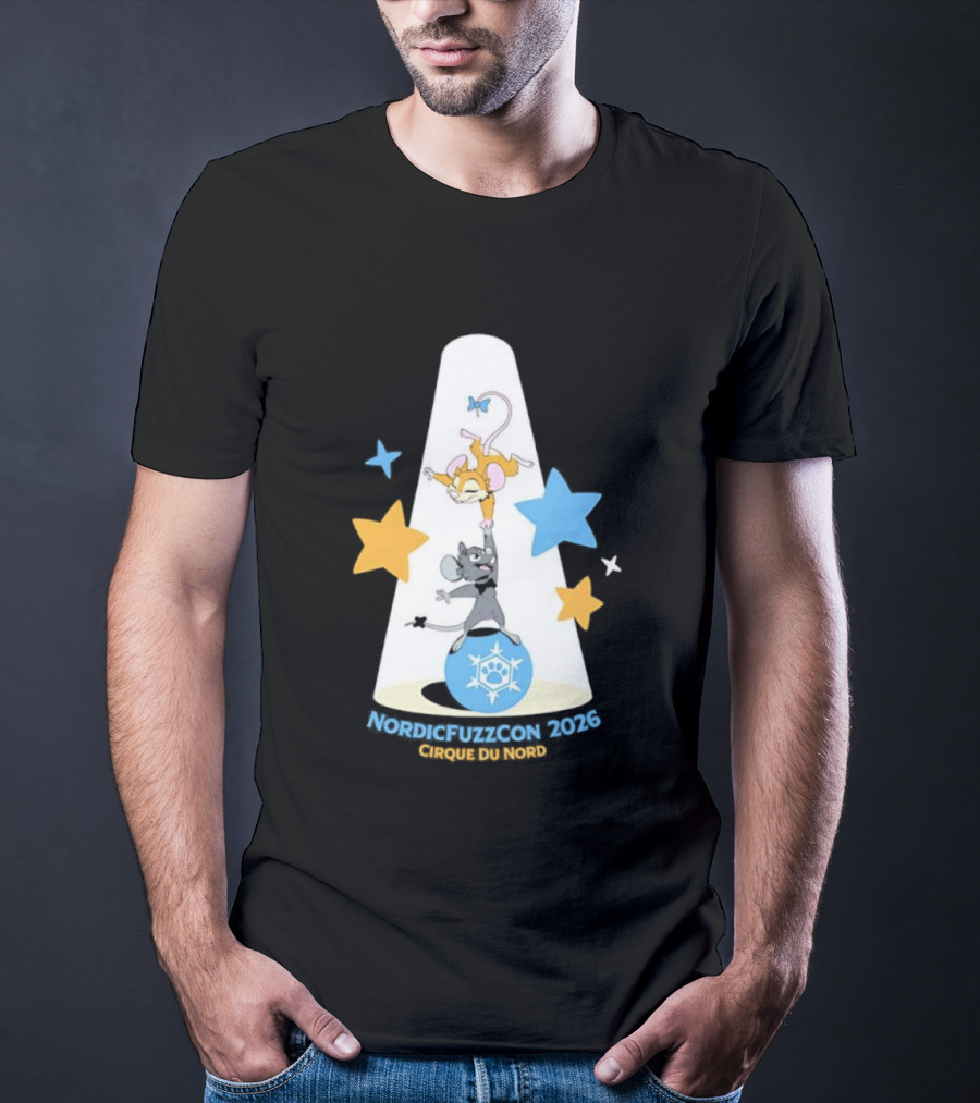 NordicFuzzCon 2026 Cirque Du Nord Mice Balancing Act Stars T-Shirt