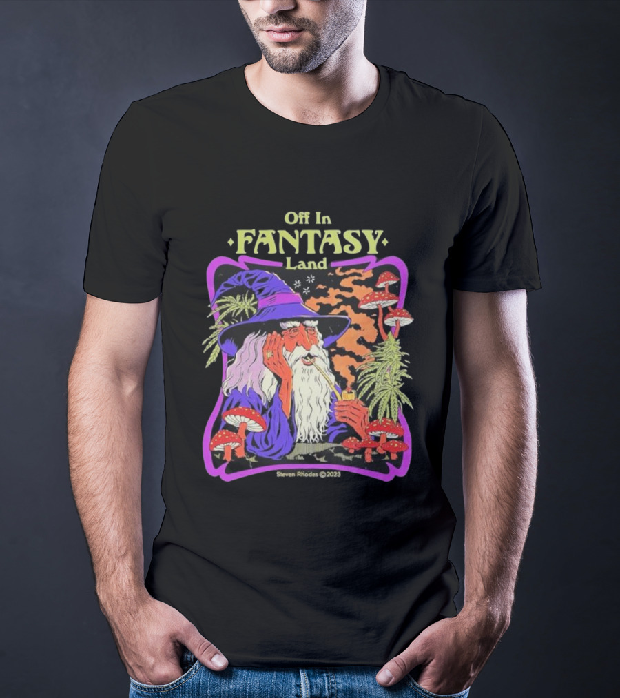 Off In Fantasy Land Wizard Steven Rhodes 2023 T-Shirt