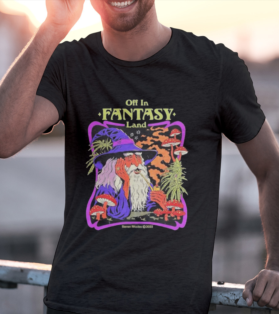 Off In Fantasy Land Wizard Steven Rhodes 2023 T-Shirt