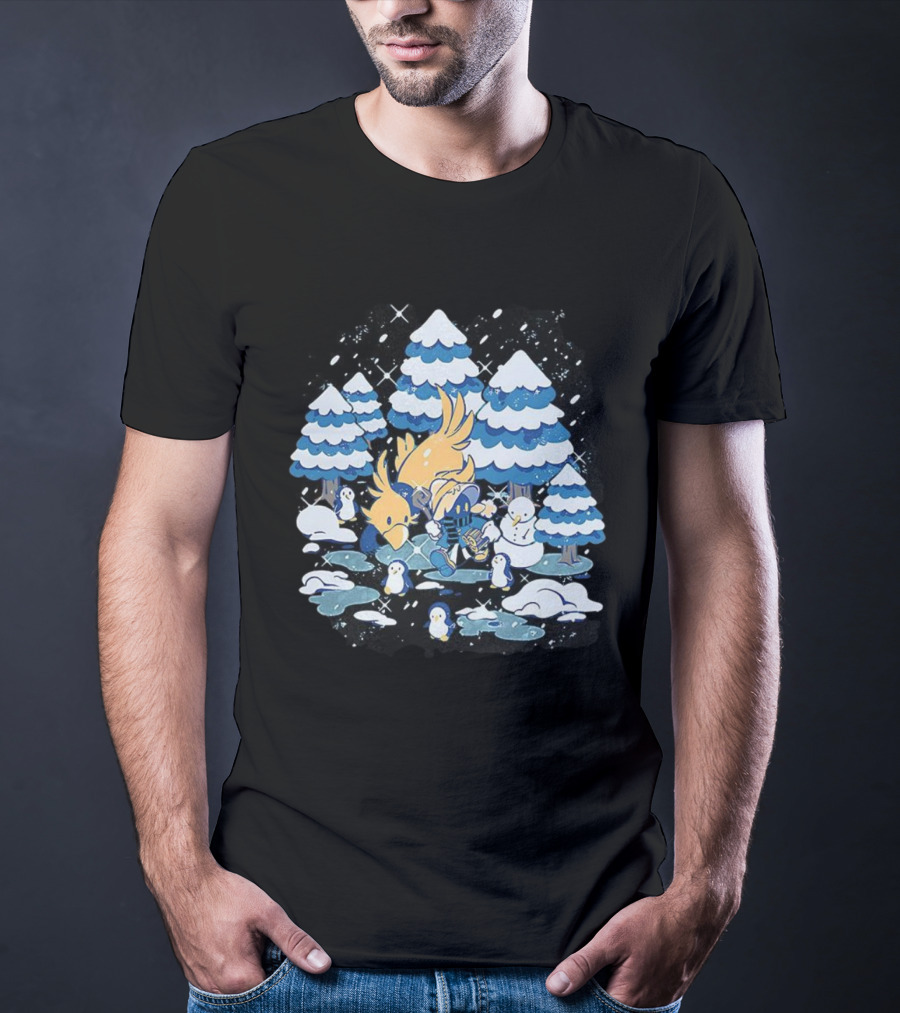 Vivi Ornitier Chocobo Final Fantasy Winter Wonderland Scene T-Shirt
