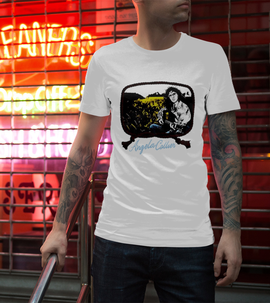 Angela Collier Self-Titled Album Acoustic Guitar In Field T-Shirt