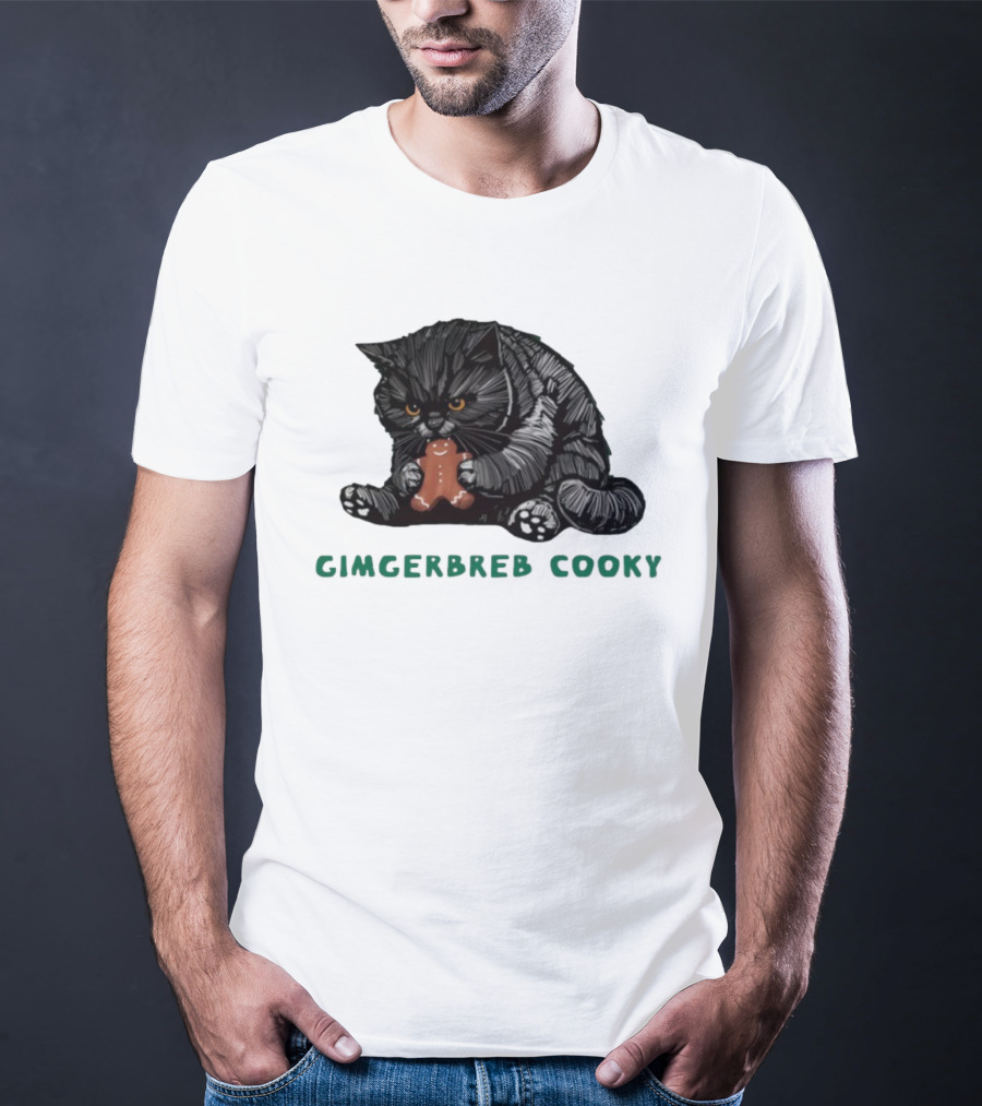 Gimgerbreb Cooky Cat Christmas Gingerbread Cookie Cat T-Shirt