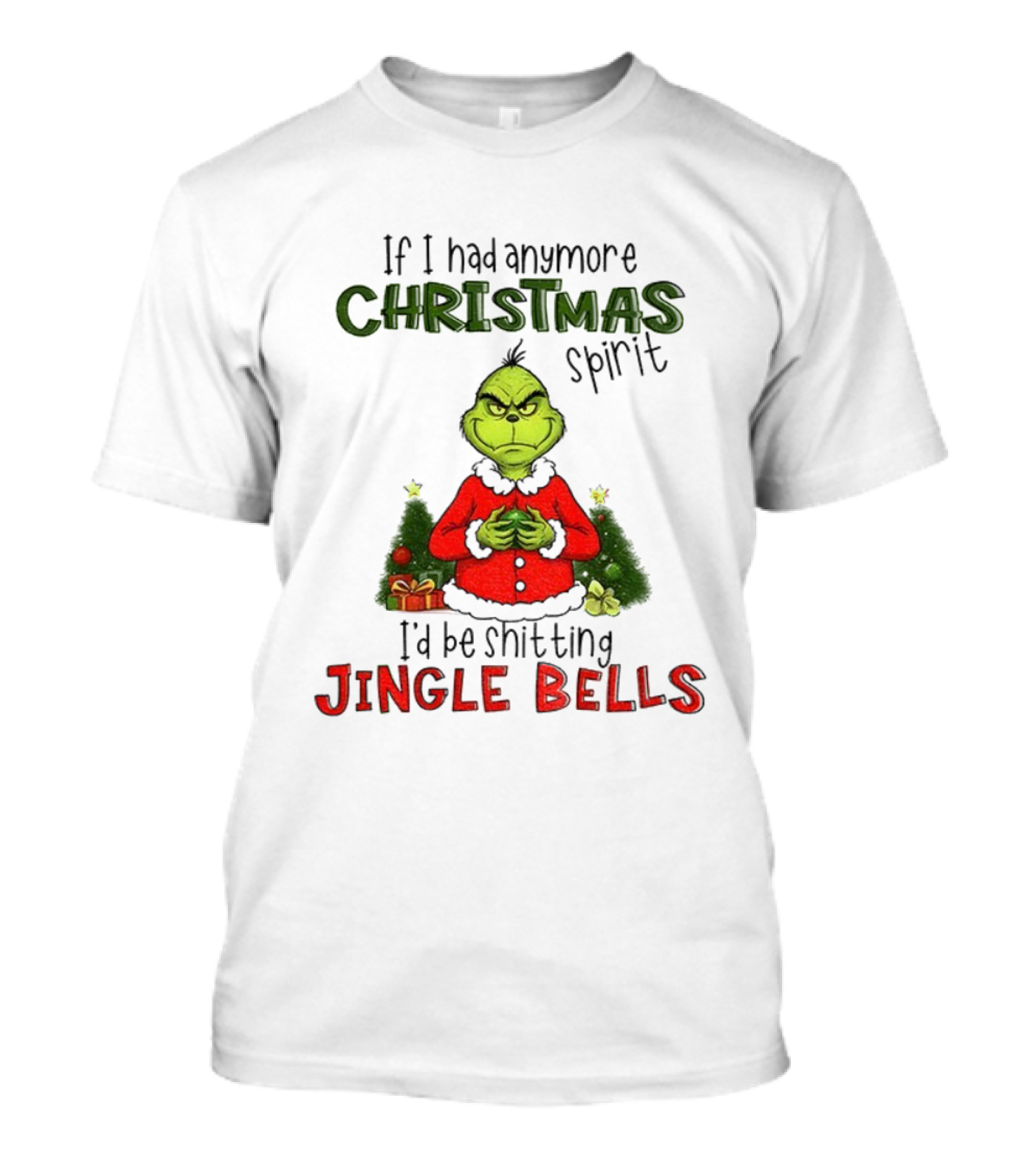 Grinch Christmas Spirit Jingle Bells Holiday Humor T-Shirt