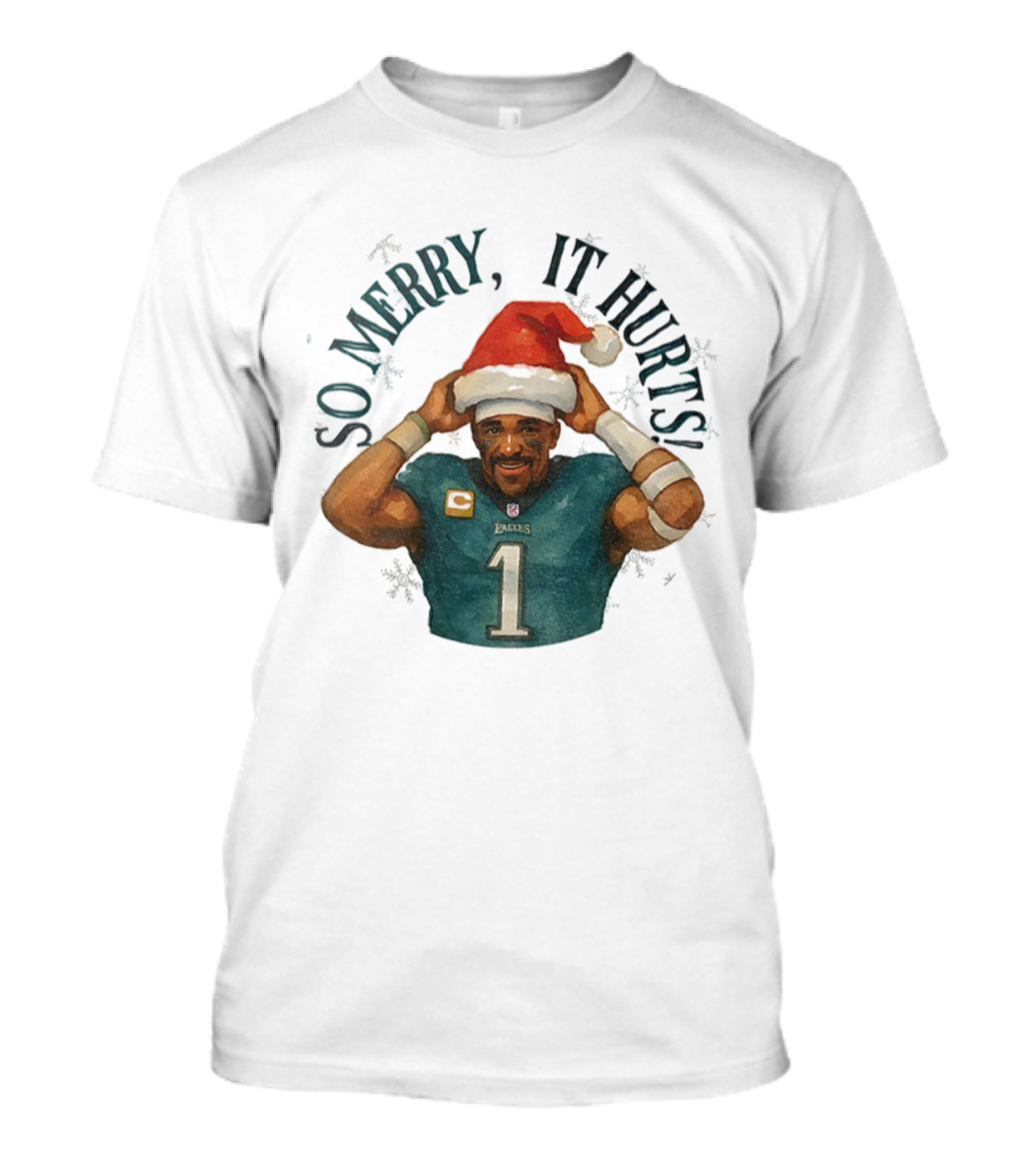 So Merry It Hurts Jalen Hurts Eagles Christmas T-Shirt